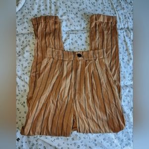 Light weight material orange striped pants